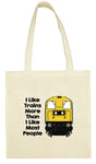 Cotton Shopping Tote Bag - I Like Trains More Than Most People Class 20