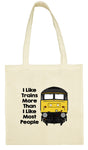 Cotton Shopping Tote Bag - I Like Trains More Than Most People Class 47