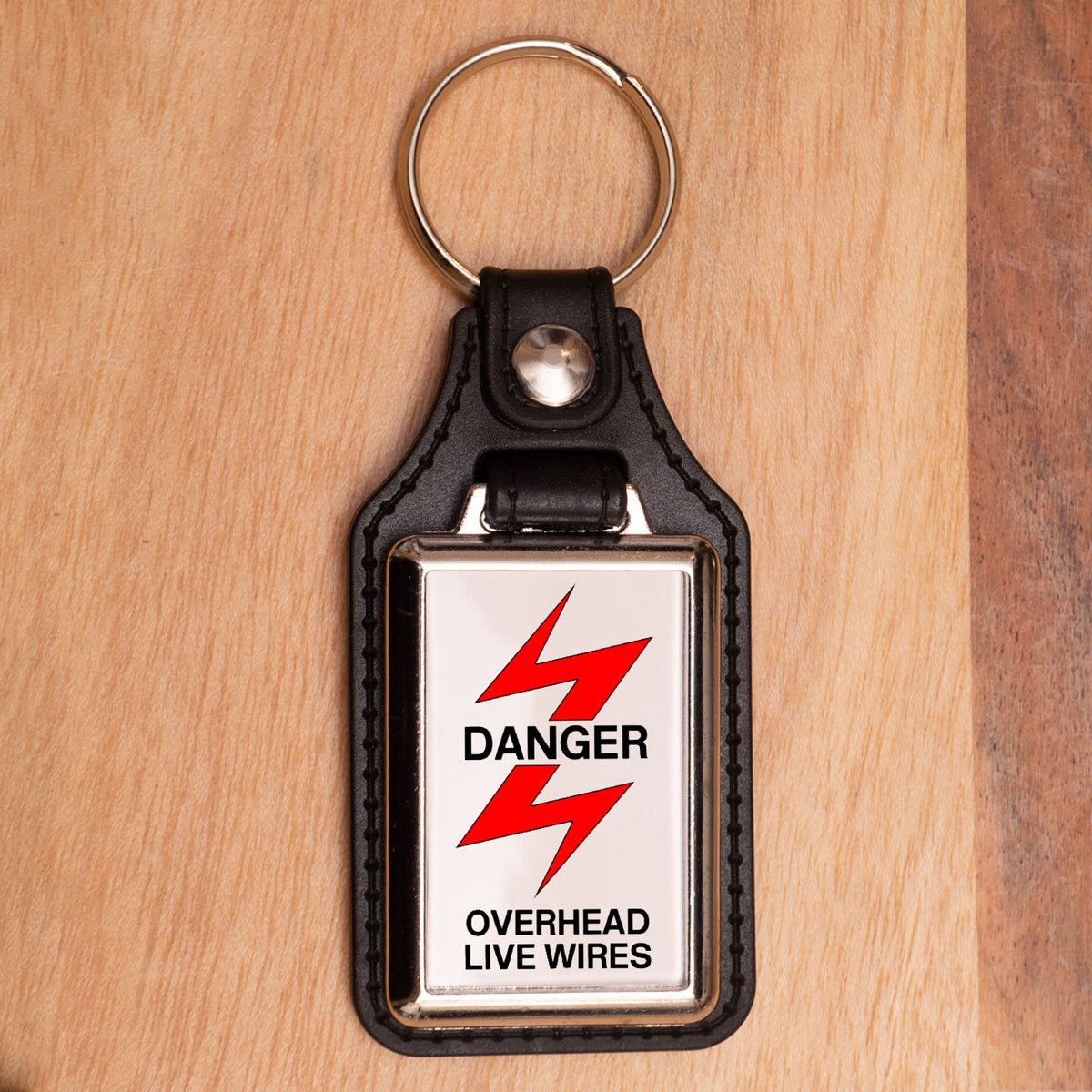 Increasing Danger Square Live Pr 1枚 Danger Overhead Live Wires Railway Sign Keyring - Choose PU