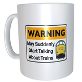 Cranks - Warning May Suddenly Start Talking About Trains Mug - Class 20/26/37/40/42/45/47/50/52/55
