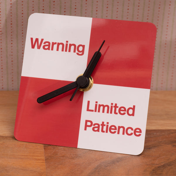 Limited Patience Railway Sign - Small desk clock