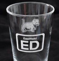Engraved Railway Pint Glass - Eastfield TMD / West Highland 'Scottie' Dog logo