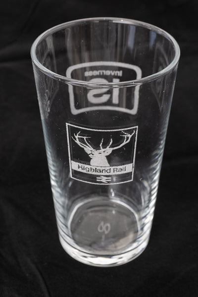 Engraved Railway Pint Glass - Inverness / Highland Stag