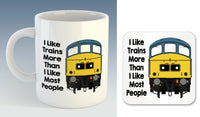 I like trains more than I like most people Mug / Coaster - Class 45