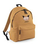 Monkey face embroidered Kids/Adult fashion backpack - Personalised with Name