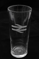 Engraved Railway Pint Glass - BR Double Arrows