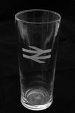 Engraved Railway Pint Glass - BR Double Arrows