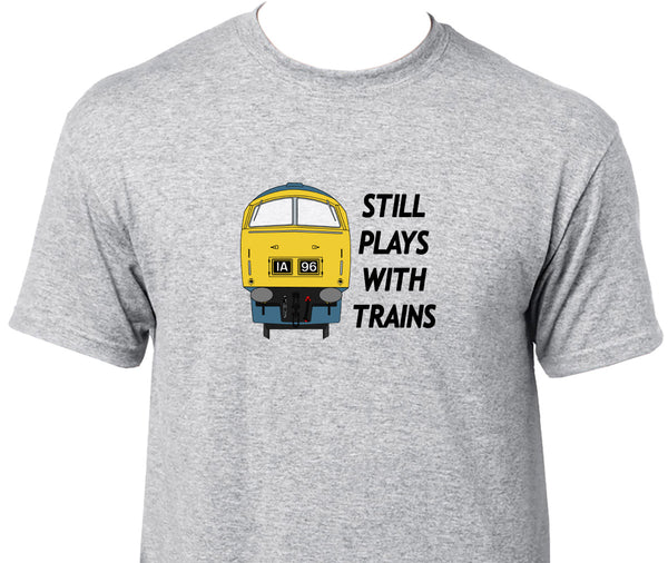 Still Plays With Trains - Class 52 (Blue) Printed T-Shirt