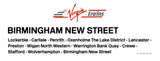Window Label Style Railway Mug - Virgin Trains Glasgow to Birmingham New Street (Logo Top)