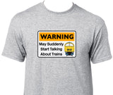 Warning May Suddenly Start Talking About Trains - Class 52 (Blue) Printed T-Shirt