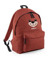 Bear face embroidered Kids/Adult fashion backpack - Personalised with Name