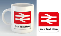 BR Railway Station Sign Design Mug / Coaster - PERSONALISED