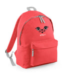 Cat face embroidered Kids/Adult fashion backpack - Personalised with Name