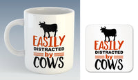 Easily Distracted By Cows Mug (Also Available with Coaster)