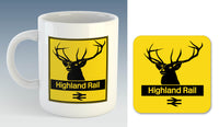 Highland Rail Stag Logo - Rail Sign Mug/Coaster