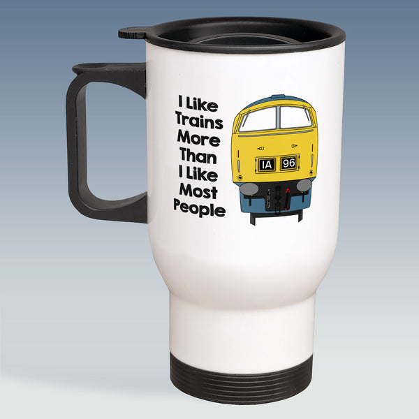 Travel Mug - I Like Trains more than Most People - Class 52 BR Blue