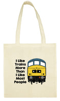 Cotton Shopping Tote Bag - I Like Trains More Than Most People Class 45