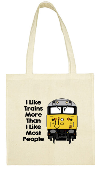 Cotton Shopping Tote Bag - I Like Trains More Than Most People Class 50