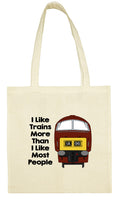 Cotton Shopping Tote Bag - I Like Trains More Than Most People Class 52
