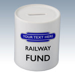 Personalised Totem Railway Fund Money Box (Totem Available in 6 Colours)