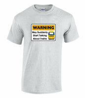 Warning May Suddenly Start Talking About Trains - HST (BR Blue) Printed T-Shirt