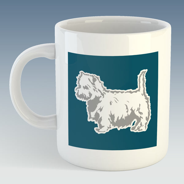 West Highland Terrier / Scottie Dog Logo - Rail Sign Mug/Coaster