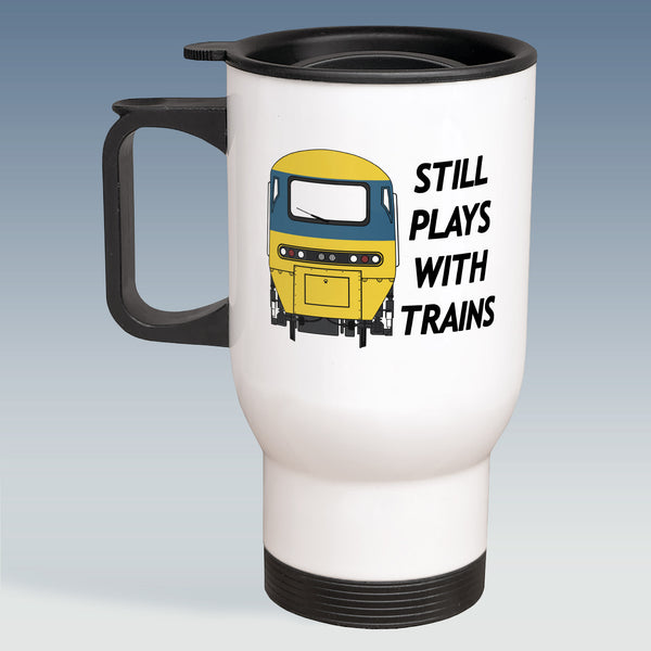 Travel Mug - Still Plays With Trains - HST BR Blue
