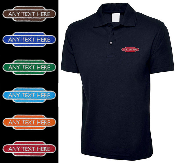 British Railway Totem Polo Shirt - 6 Totem Colours Available - PERSONALISED